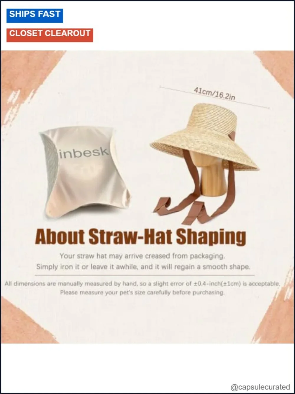 Women Straw Sun Hat Wide Brim UPF 50+ Chin Strap Beach UV Protection Adjustable